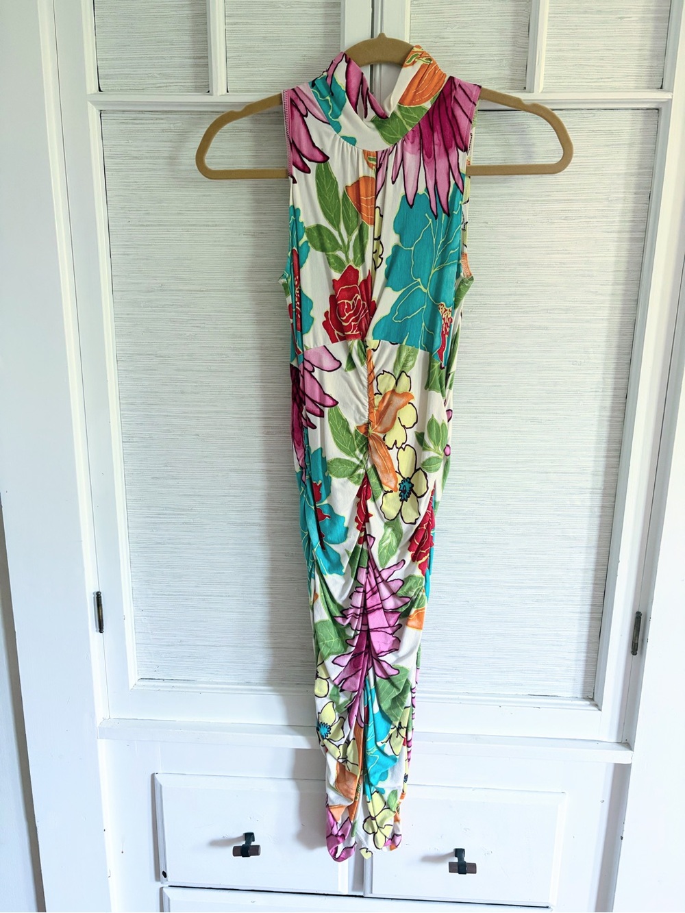 Cache Vibrant Floral Sleeveless Dress - XS